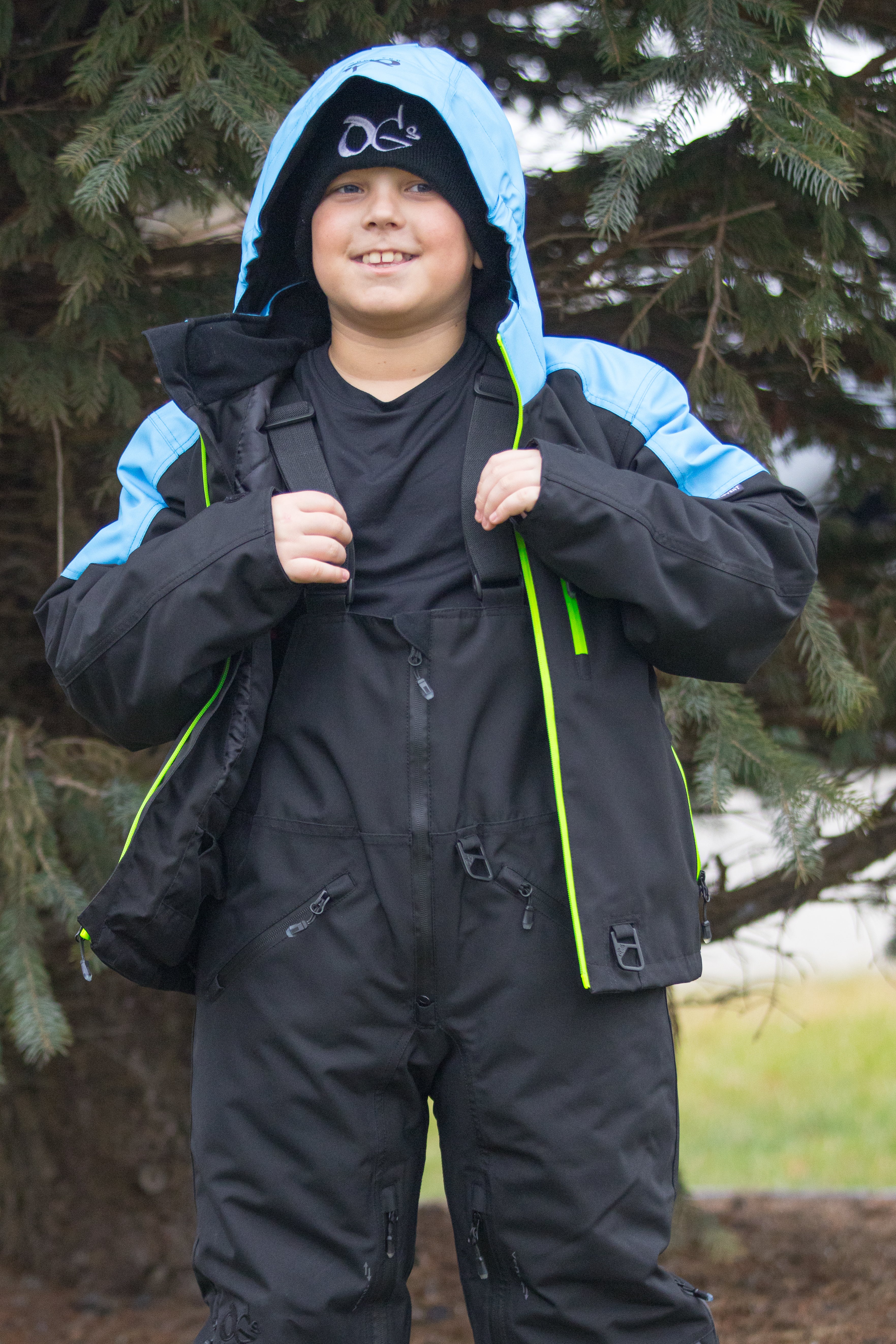 Veste VOID V2 ENFANT (Noir/Bleu Ciel/Jaune Fluo)