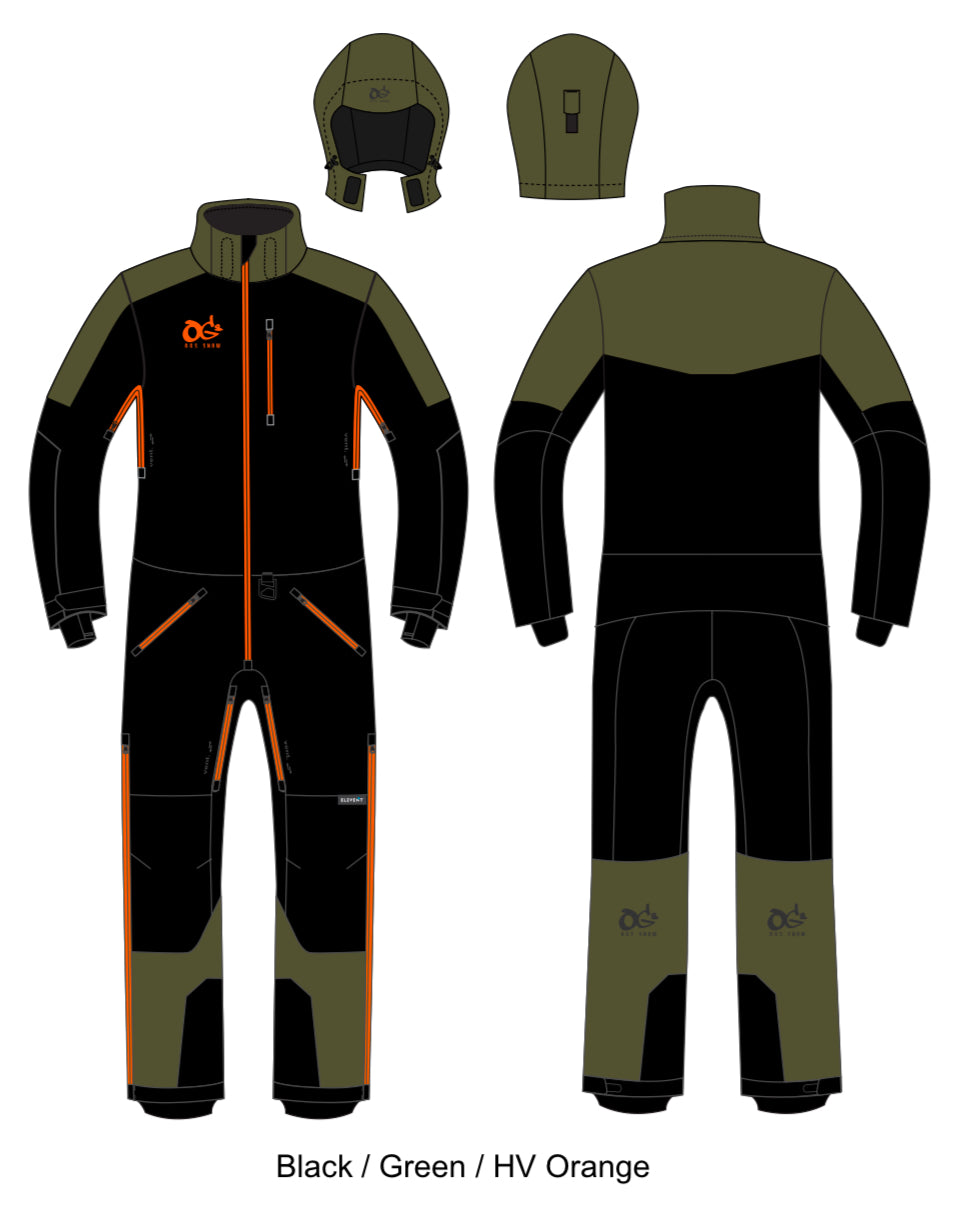 COMBINAISON MONO VOID V2 HOMME (Noir/Vert/Orange HV)