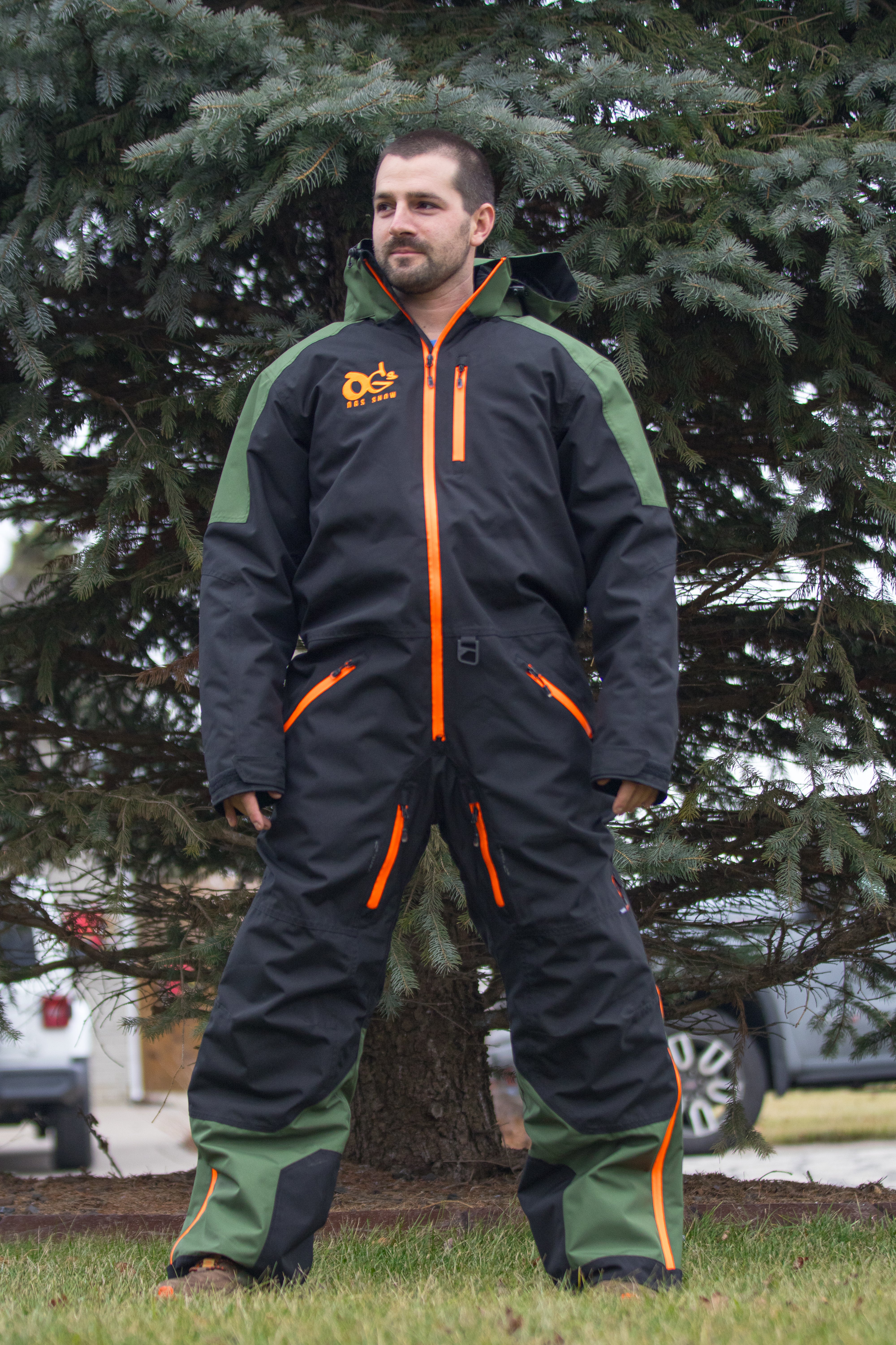 COMBINAISON MONO VOID V2 HOMME (Noir/Vert/Orange HV)