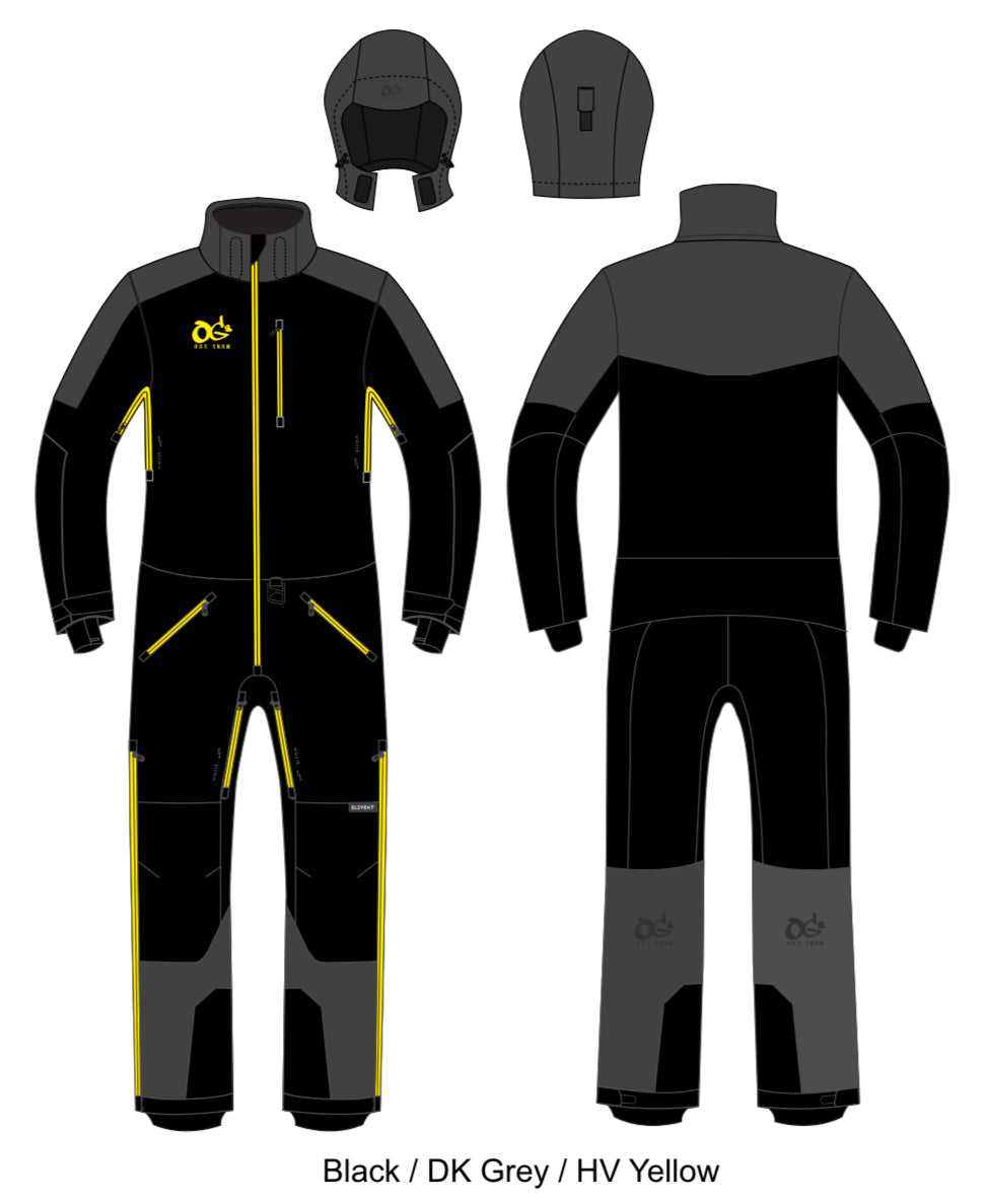 Combinaison mono VOID V2 HOMME (Noir/Gris Foncé/Jaune Vif)