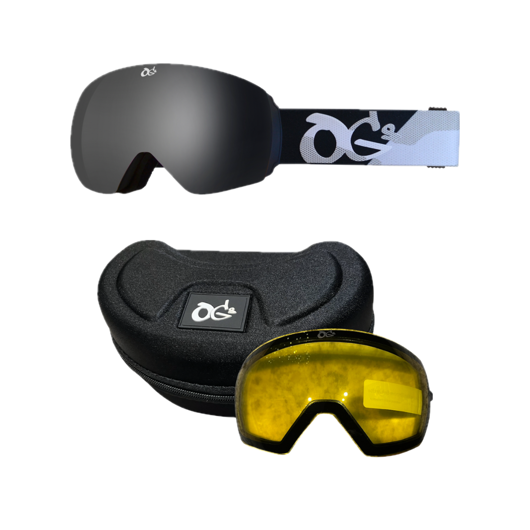 Snow White/Black Chrome Bubble Lens